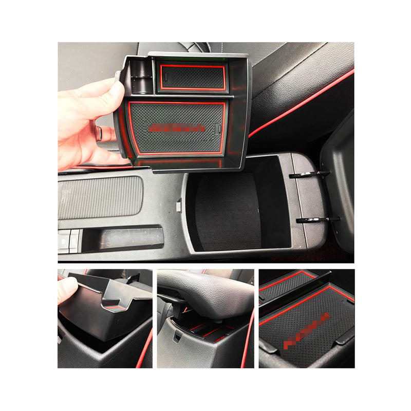  [AUSTRALIA] - Customized for 2018 Kona Car Center Console Armrest Box Glove Secondary Storage Console Organizer Insert Tray (Red) Red