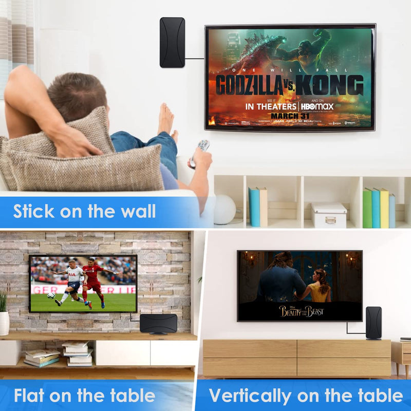  [AUSTRALIA] - TV Antenna - Amplified HD Digital Indoor TV Antenna 300 Miles Long Range - Support 4K 1080p Indoor HDTV Local Channels