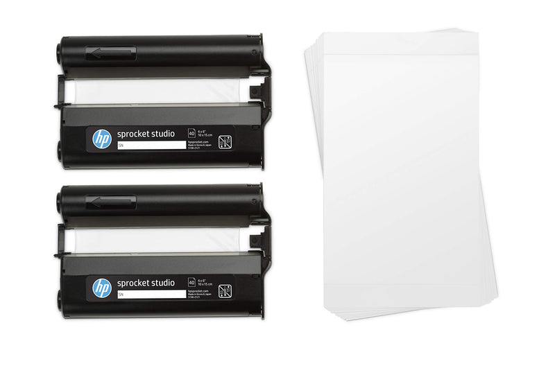  [AUSTRALIA] - HP Sprocket Studio 4x6 Photo Paper & Cartridges (80 Sheets - 2 Cartridges) Compatible with HP Sprocket Studio.