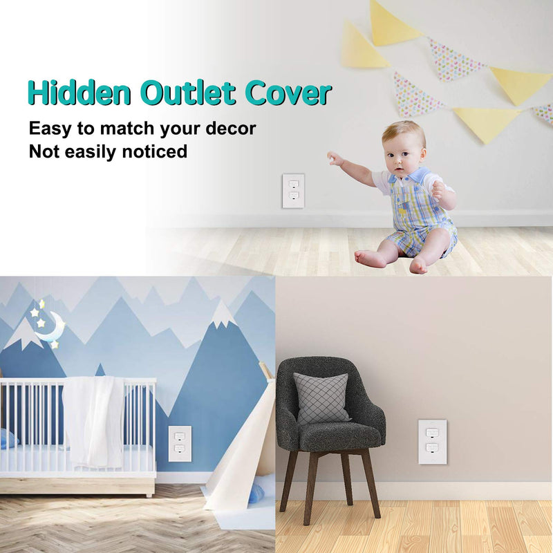  [AUSTRALIA] - Baby Proofing Outlet Covers with Hidden Pull Handle (40 Pack) Keep Your Kids and Pets Away from Power Hazard Difficult for Children to Remove Safety Durable ABS Plastic Outlet Plug Protector Cap