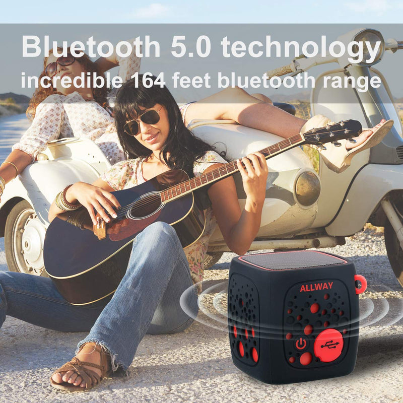 Mini Bluetooth Speakers,ALLWAY Small Bluetooth Speakers Portable Wireless with Loud Stereo Sound,Rich Bass,TF Card Port,164 Feet Bluetooth 5.0 Range for Laptop,MacBook Pro,iPhone,Echo,Car and More Red - LeoForward Australia