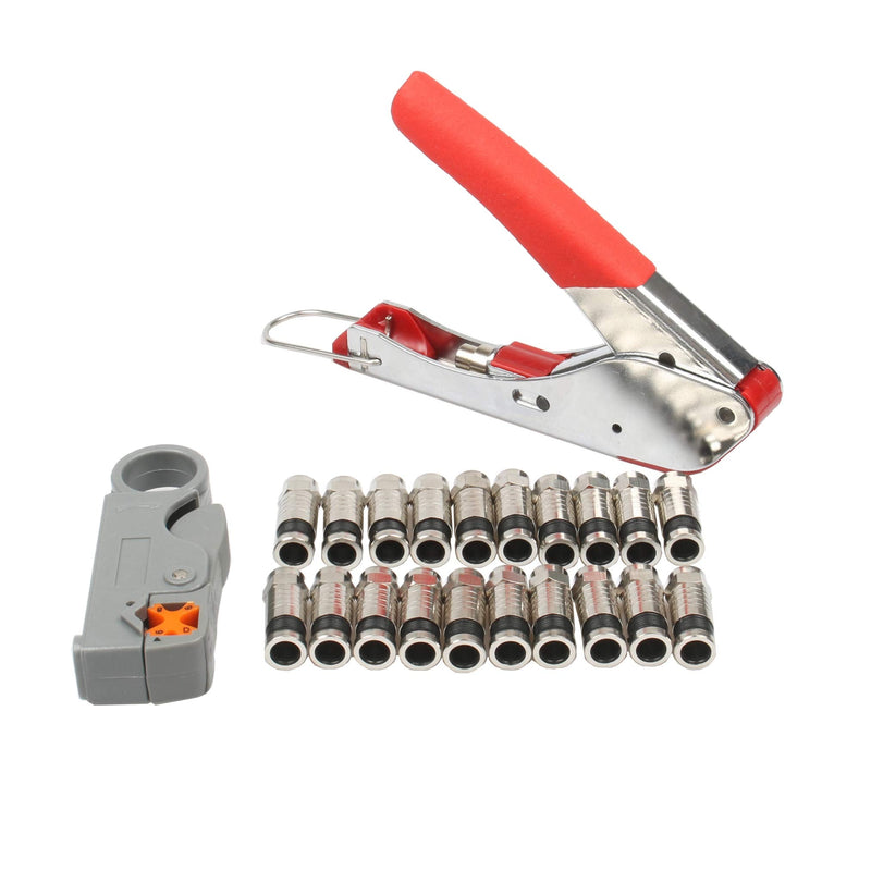  [AUSTRALIA] - New Multitool Wire Stripping Squeezing Pliers Coaxial Cable Cold Press Clamp RG59 RG6 Crimper Stripper Wire Stripping Pliers Kit KIT1