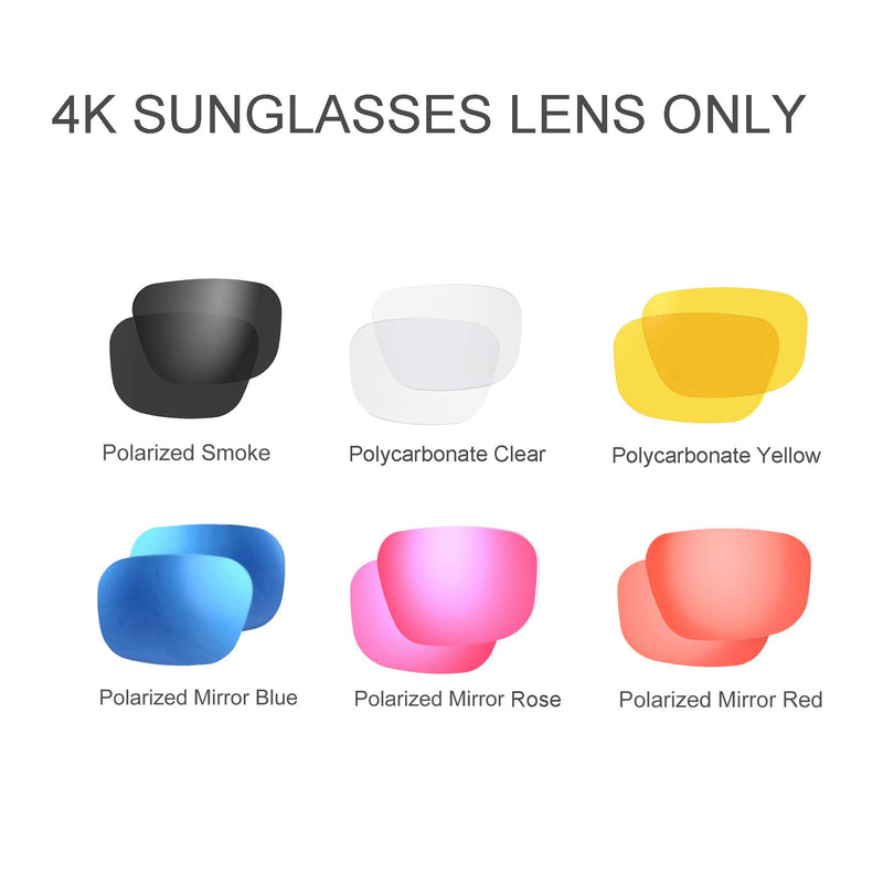 6 Lens Sets - Polarized Smoke & Polarized Mirror Blue & Mirror Red & Mirror Pink & Clear & Yellow Color (Model 628 4K) Six Lens Colors - LeoForward Australia