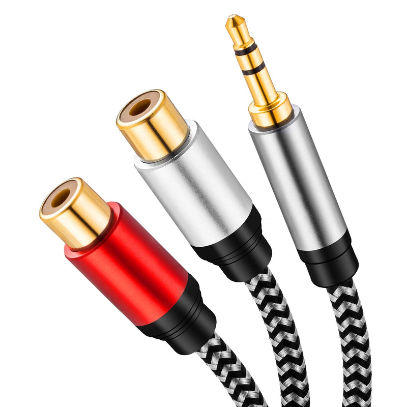  [AUSTRALIA] - MORELECS RCA Female to 3.5mm Male 3.5mm Male to 2 RCA Female Jack Stereo Audio Cable Y Adapter Cable Compatible with MP3,Tablets,HiFi Stereo System, Speaker 12 Inch 3.5mm Male to 2RCA Female