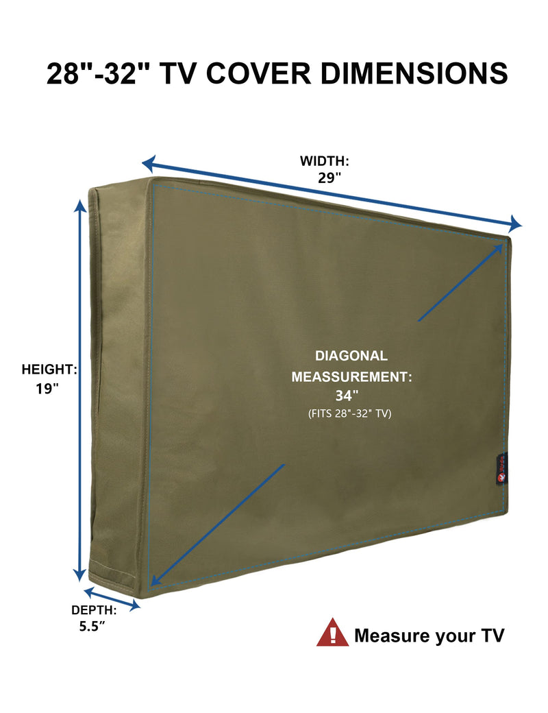  [AUSTRALIA] - iBirdie Outdoor Waterproof and Weatherproof TV Cover for 28 to 32 inch Outside Flat Screen TV - Green Cover Size 29''W x 19''H x 5.5''D 28-32 inches