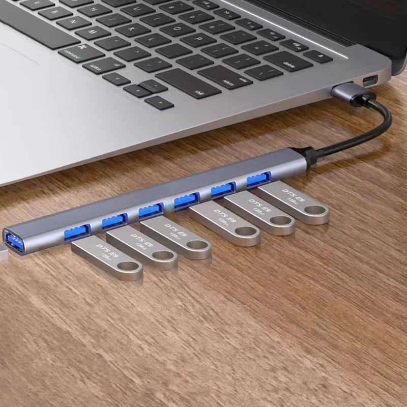  [AUSTRALIA] - 7-Port USB Hub for Laptops Aluminum USB Splitter USB Extender USB 3.0 Hub Compatible with iMac, MacBook, Mac Pro, Mac Mini, PC