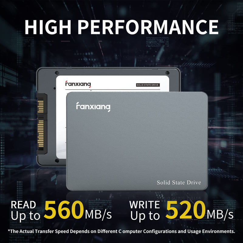  [AUSTRALIA] - Fanxiang S102 Pro 1TB SSD SATA III 6Gb/s 2.5" SSD Internal Solid State Drive, Read Speed up to 560MB/s, Aluminum Shell, Compatible with Laptop and PC Desktops(Black) Upgrade Model