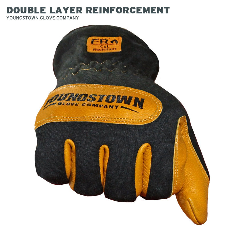  [AUSTRALIA] - Youngstown Glove 12-3270-80-L Flame Resistant Mechanics Hybrid Gloves, Large