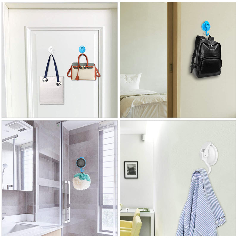  [AUSTRALIA] - Heavy Duty Suction Cup Hooks (2 Pack), Upgraded SuperLock Suction Hooks for Tile, Glass and Mirror - Removable 2 Pack