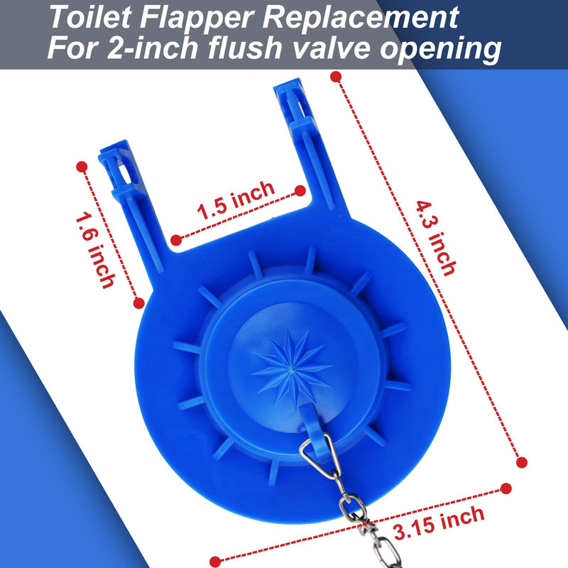  [AUSTRALIA] - Toilet Flapper Replacement, 2-inch Universal Toilet Stopper Flapper Compatible with American Standard Toilet Tank, Long-Lasting Rubber Seal Flapper with Stainless Steel Chain, Water Saving