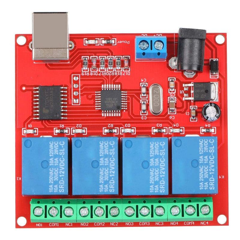  [AUSTRALIA] - Diyeeni 4-Channel 12V USB Control Switch Relay Module, Relay Board Computer Smart Switch Controller, PC Relay Module Expansion Board, Relay Board for Automation