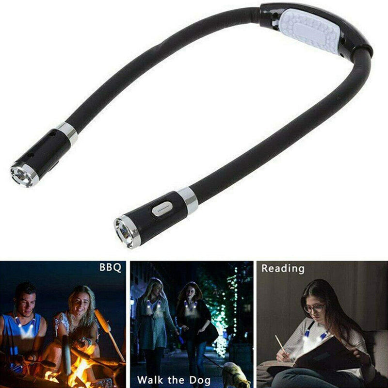  [AUSTRALIA] - VJK Neck Reading Light Book Light for Reading in Bed 4 LED 3 Modes Neck Reading Lamp Hands Free Flexible Torch Lights for Readers U-Shaped LED for Bookworms Camping Repairing Craft Knitting