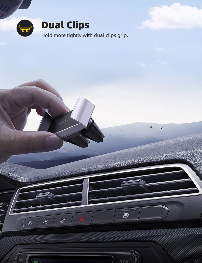  [AUSTRALIA] - Car Cell Phone Mount, Lamicall Air Vent Clip Holder, Universal Stand Hands Free Cradle Compatible with Phone 12 Mini 11 Pro Xs Xs Max Xr X 8 7 6 6s Plus SE and Other 4.7-6.5'' Smartphones - Silver