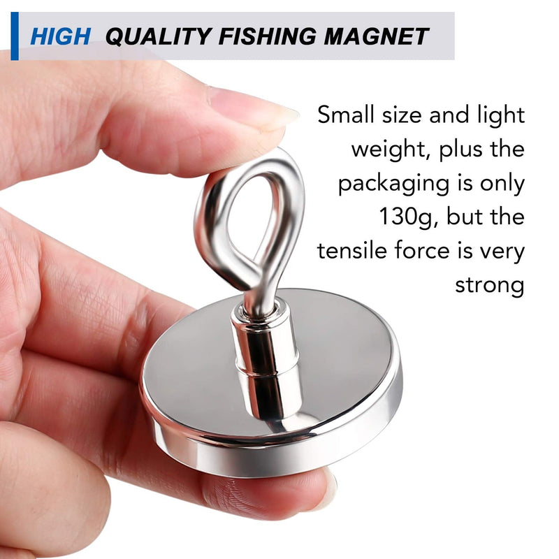  [AUSTRALIA] - DIYMAG Neodymium Fishing Magnets, 200 lbs(90 KG) Pulling Force Rare Earth Magnet with Countersunk Hole Eyebolt Diameter 1.75 inch(44mm) for Retrieving in River and Magnetic Fishing 44mm