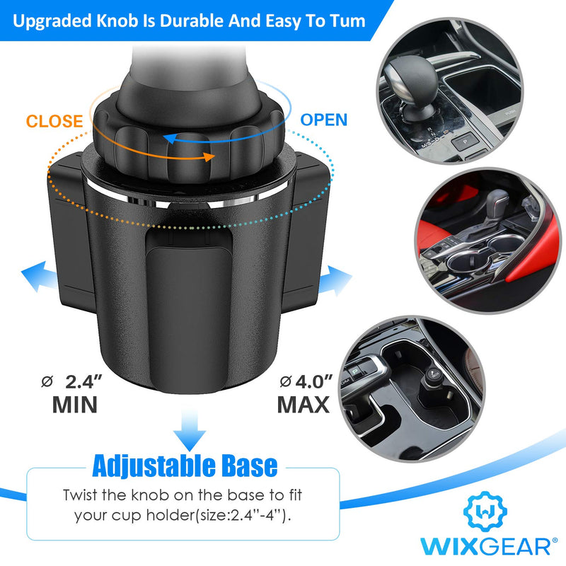  [AUSTRALIA] - WixGear Magnetic Cup Holder Phone Mount, Extendable Arm Universal Car Cup Holder Adjustable Base Automobile Cup Holder Smart Phone Cradle Car Mount