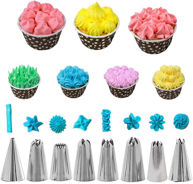  [AUSTRALIA] - Cake Decorating Kits Tools Supplies 69 Pcs Piping Bags & Tips Set 48 Numbered Icing Tips, Pattern Chart & EBook, 3 Pastry Bags, 2 Flower Nails, 3 Couplers Baking Frosting Tools for Cupcakes Cookies