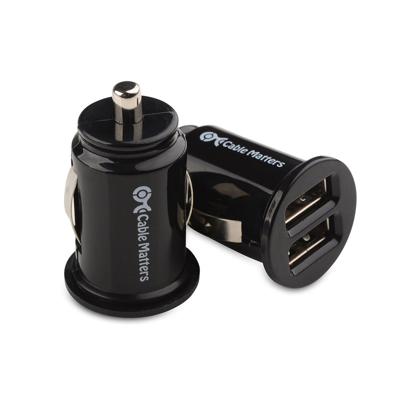  [AUSTRALIA] - Cable Matters Updated Version 2-Pack 10W 2A Flush Mount Mini Dual USB Car Charger with Smart Charging Chipset for iPhone XR XS, Samsung Galaxy S10, Note 9, LG G7, V40, Google Pixel 3, and More