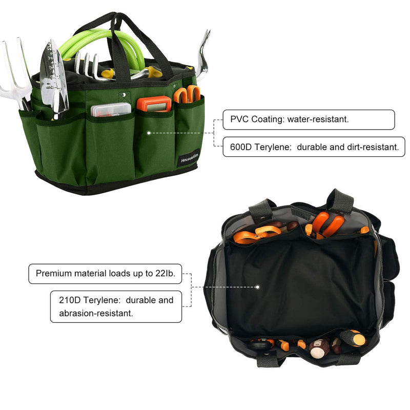  [AUSTRALIA] - Housolution Garden Tool Bag, Deluxe Garden Tool Storage Bag and Garden Tool Bag with Small Pockets, Wear-Resistant and Reusable, 12 Inches, Dark Green 12 Inches/30.5cm Dark Green