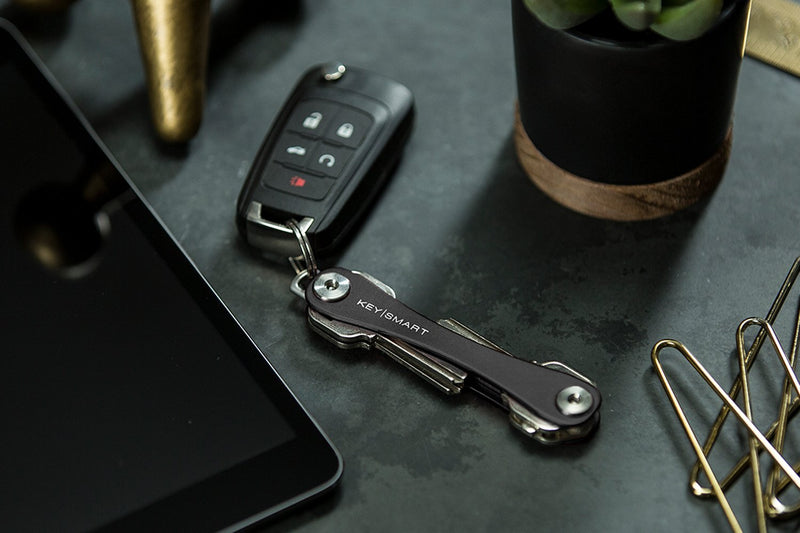  [AUSTRALIA] - KeySmart - Compact Key Holder and Keychain Organizer (up to 8 Keys, Black)