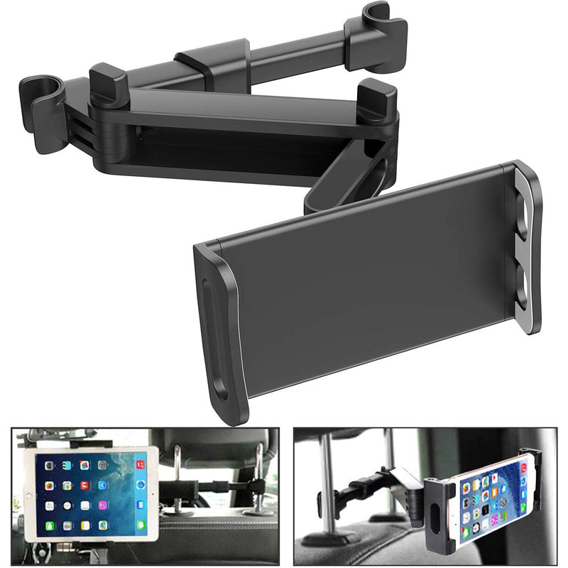  [AUSTRALIA] - 2 Pack Car Headrest Mount Tablet Holder Car Backseat iPad Mount 360° Rotating Adjustable for 5"-10.6" Tablets,Smartphone,iPhone,Switch,IPad Air Mini, Headrest Posts Width 4.7-5.9in (Black 2 Pack) Black 2 Pack