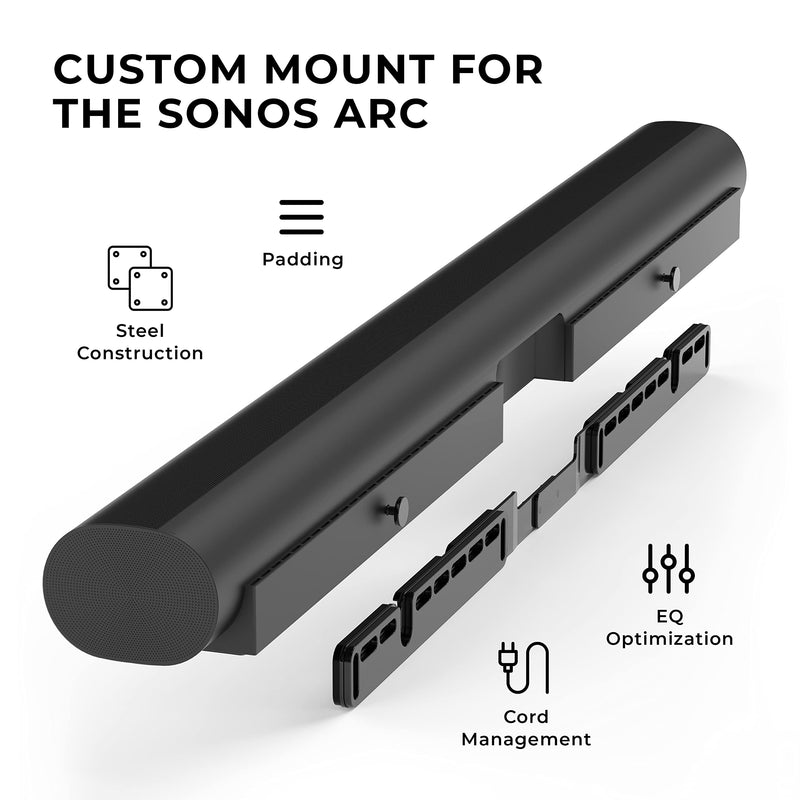  [AUSTRALIA] - HumanCentric Wall Mount Compatible with Sonos Arc Sound Bar (Black), Floating Style Mounting Bracket Compatible with Sonos Arc Wall Mount, Soundbar Mount for Sonos Arc Mount on Wall Under TV