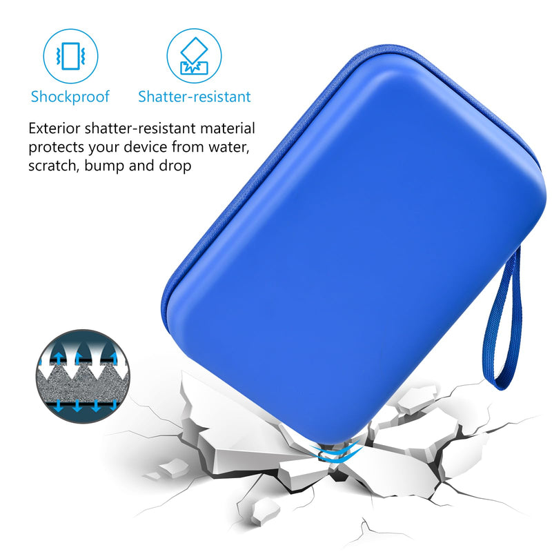  [AUSTRALIA] - ProCase Hard Travel Electronic Organizer Case for MacBook Power Adapter Chargers Cables Power Bank Apple Magic Mouse Apple Pencil USB Flash Disk SD Card Small Portable Accessories Bag -Blue Blue