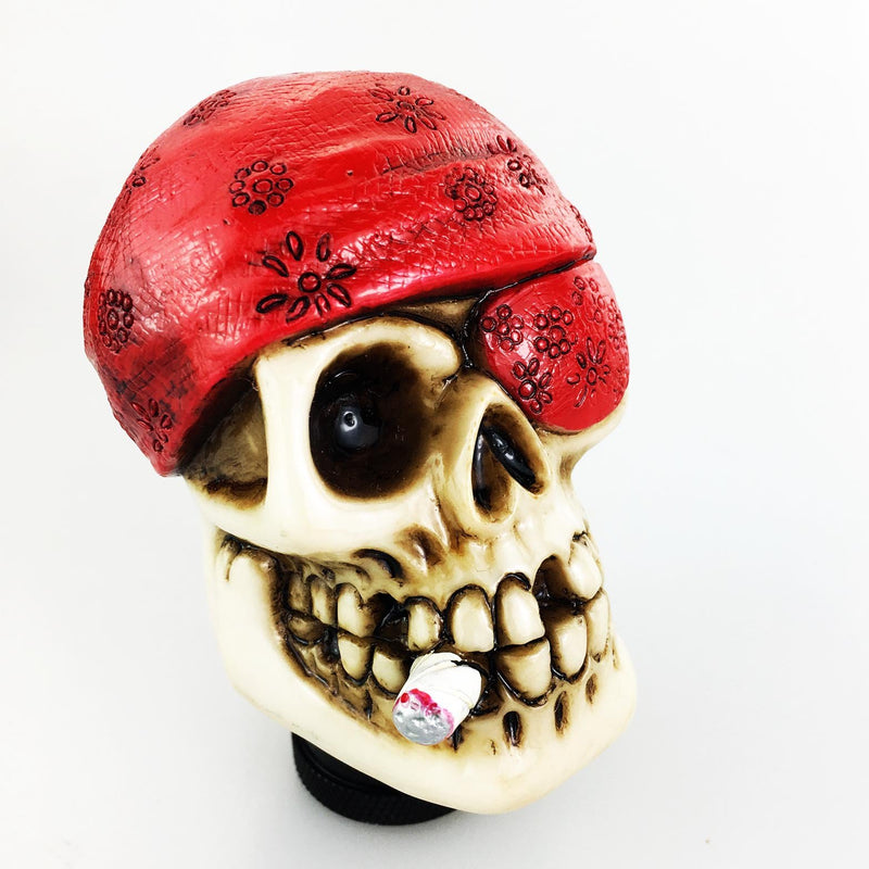 [AUSTRALIA] - Arenbel Skull Car Lever Knob Universal Gear Stick Shifter Handle Shifting Head of One Eye Pirate Style fit Most MT Vehicles, Red