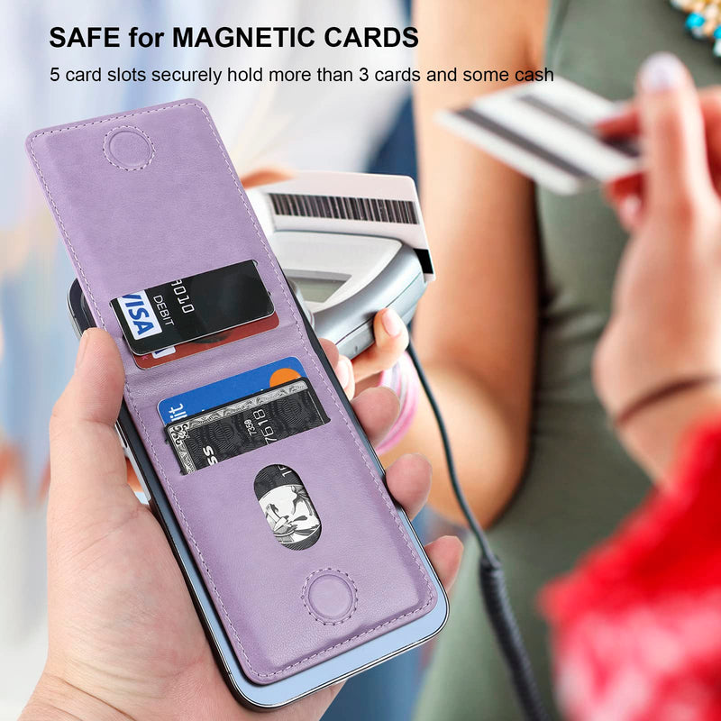  [AUSTRALIA] - KIHUWEY for MagSafe Wallet Card Holder with Magnetic, Mag Safe Leather Detachable Kickstand RFID Wallet for iPhone 14 Pro Max/14 Pro/14/14 Plus/13 Pro Max/13 Pro/13/12 Pro Max/12 Pro/12 (Purple) Purple