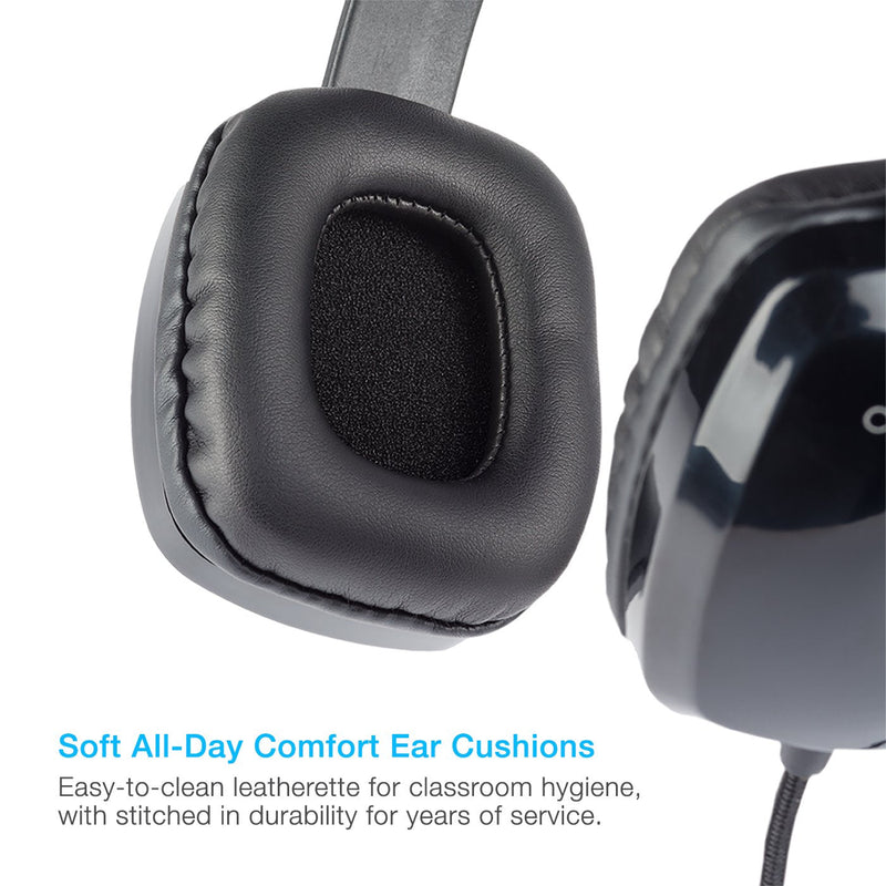  [AUSTRALIA] - Cyber Acoustics Stereo PC Headset; 3.5mm Connection, Noise Cancelling Microphone with Flexible Boom for PC & Mac; Classroom, Home or Office (AC-6008)