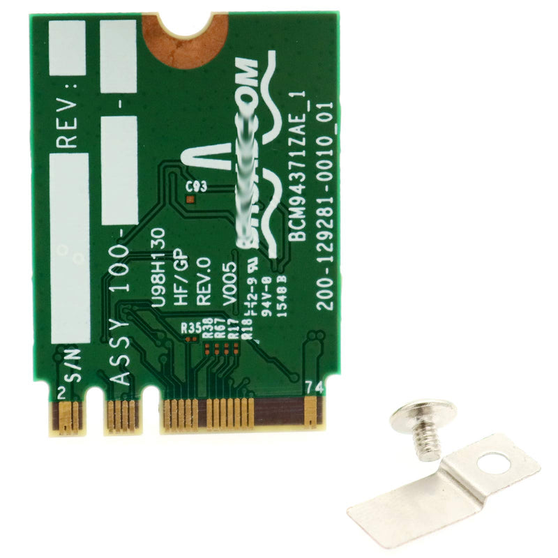  [AUSTRALIA] - Deal4GO BCM94371ZAE 5GHz 802.11ac 867Mbps M.2 NGFF 2230 Mini PCi-e Wireless WiFi Adapter WLAN Card w/Bluetooth 4.1 for HP 15-BC 15-AX BCM94371 843549-001 843224-001