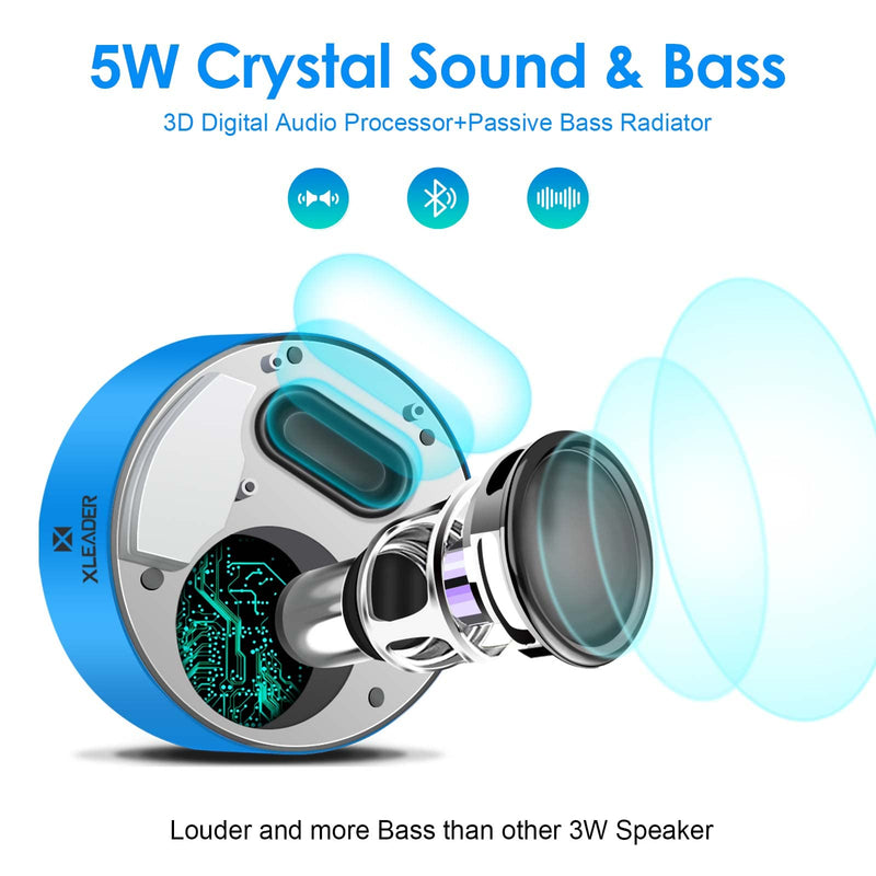  [AUSTRALIA] - [ Smart Touch] Wireless Speaker XLeader SoundAngel A8 (3rd Gen) Auto Pairing Small Portable Speaker with Travel Waterproof Case 15H Playtime Mic TF Card Aux for Outdoot Beach Hiking Camping Sky Blue