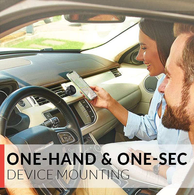  [AUSTRALIA] - New 2023 Magnetic Air Vent Phone Mount for Car - for Any Smartphone (iPhone, Android Cell Phone, GPS) | Stylish All-Metal One-Hand & One-Sec Phone Car Holder, 100 to Safeness & Comfort