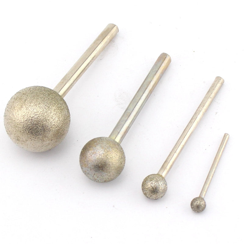  [AUSTRALIA] - ILOVETOOL 10mm Spherical Grinding Bit Round Diamond Burr Shank 6mm for Dremel Tool Head Diameter 10 mm