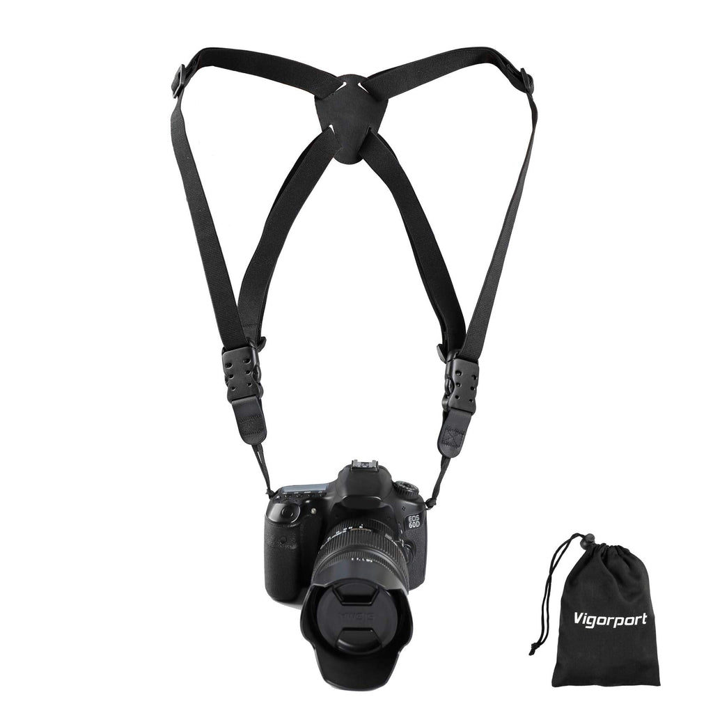  [AUSTRALIA] - Camera Harness Strap,Cross Shoulder Quick Release Straps for Binoculars, Rangefinders,Harness Strap Compatible with Canon, Nikon, Sony and DSLR SLR Cameras-Black Black