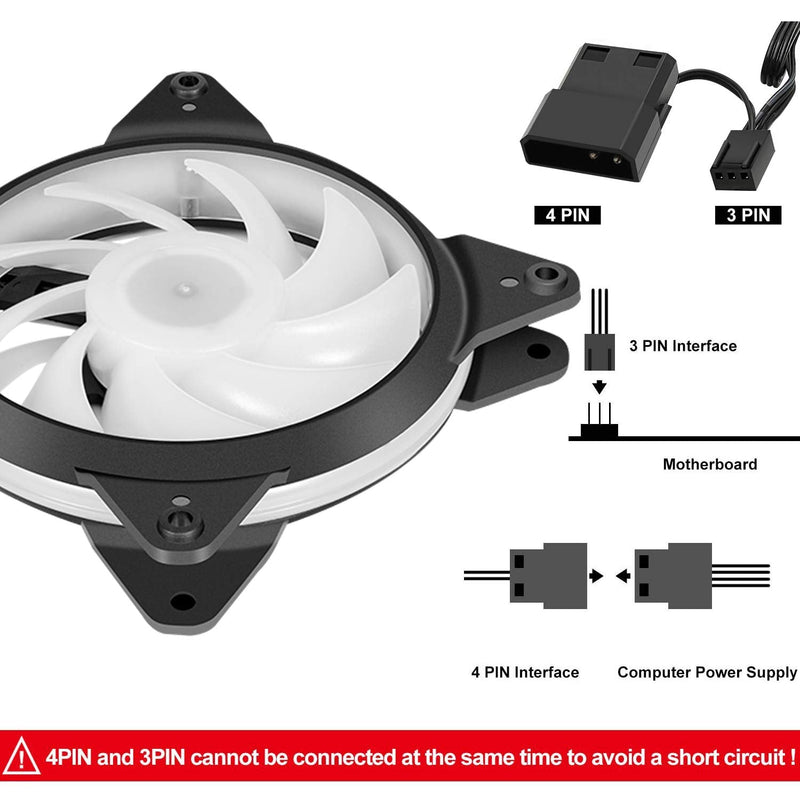  [AUSTRALIA] - upHere 120mm 3-Pack 3-Pin High Airflow Quiet Edition White LED Case Fan for PC Cases, CPU Coolers, and Radiators T3WT3-3