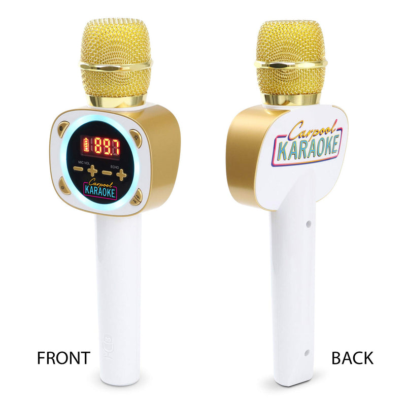 Carpool Karaoke The Mic 1.0, Wireless Karaoke Microphone System, White CPK545 by Singing Machine,Gold & White Gold & White - LeoForward Australia