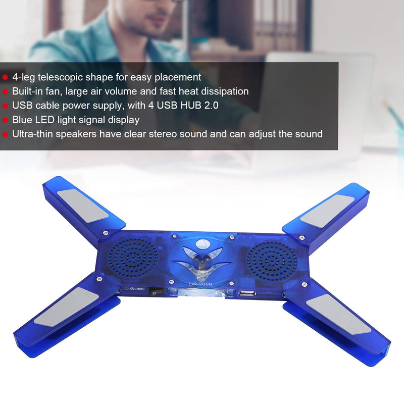  [AUSTRALIA] - Laptop Cooling Pad, Radiator USB Foldable Laptop Cooling Fan Low Noise Cooling Holder for Office Home