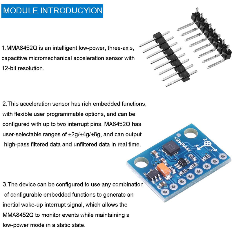  [AUSTRALIA] - Youmile 4pcs MMA8452 Module Three-Axis Accelerator Accelerometer Sensor Digital Three-Axis Module Tilt Module GY-45