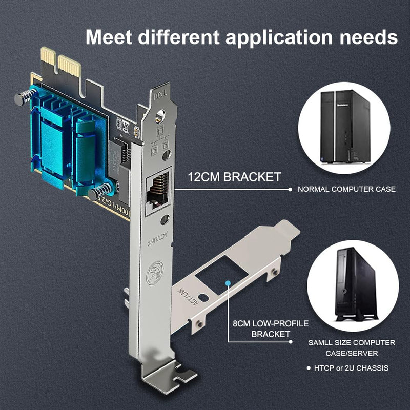  [AUSTRALIA] - 2.5GBase-T PCI Express Card 100M/1G/2.5G PCIE Network Card Gigabit Ethernet Card for PC Compatible with Windows 11/10/8/7/XP and Mac OS RJ45 Adapter 2.5G PCIe Network Card