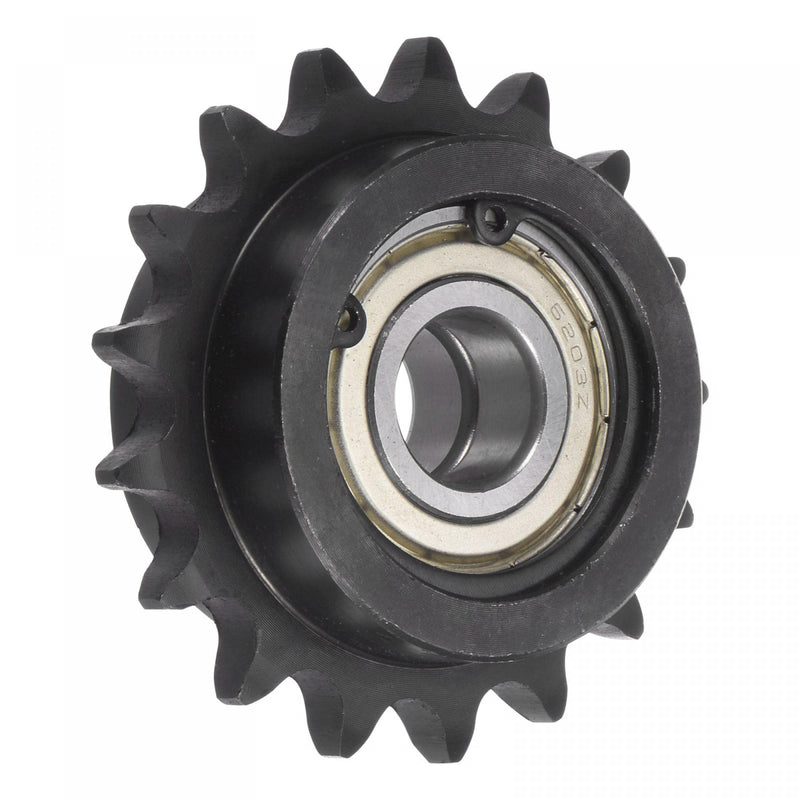  [AUSTRALIA] - uxcell #40 Chain Idler Sprocket, 17mm Bore 1/2" Pitch 17 Tooth Tensioner, Black Oxide Finished C45 Carbon Steel with Insert Double Bearing for ISO 08A Chains