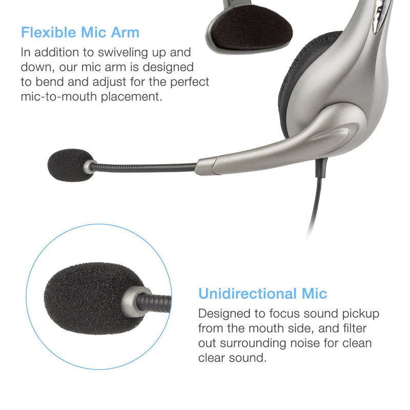  [AUSTRALIA] - Cyber Acoustics USB Mono AC-840 Headset, Headphone with microphone, Great for Education, Office and Call Centers (AC-840) Black