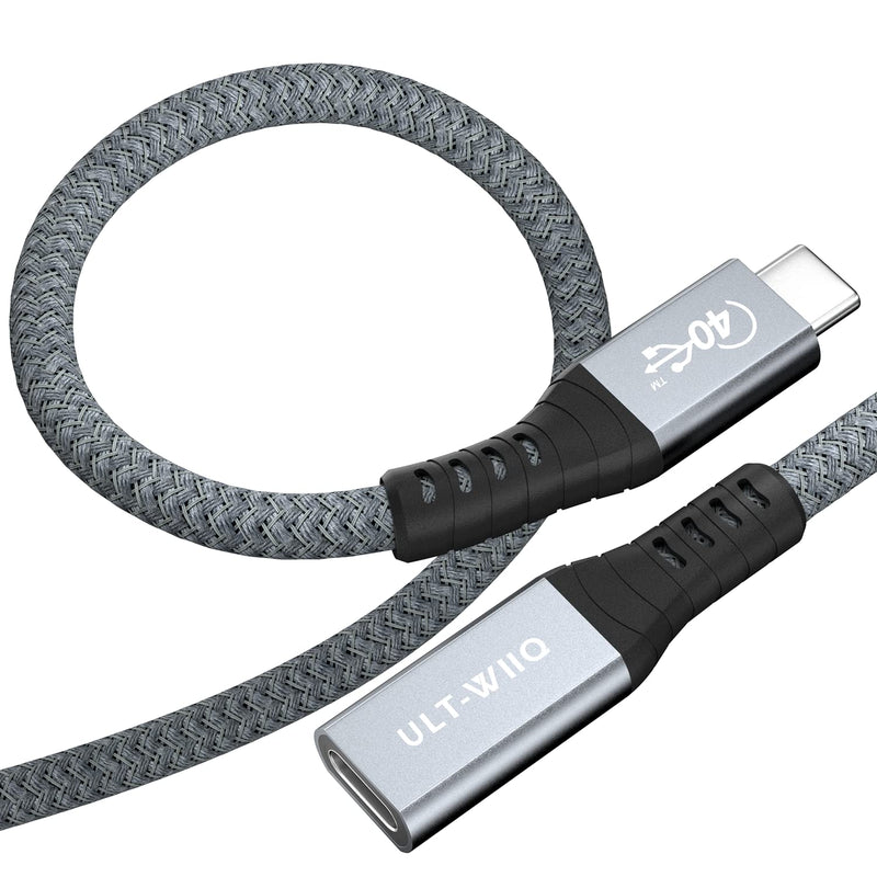  [AUSTRALIA] - USB4 Extension Cable 2.62FT, Thunderbolt 3 & 4 Extension Cable, USB C 4.0 Support PD 100W 20V5A, 40Gbps Transfer, 8K@60Hz, 6K/4K@60Hz Video for Dell/HP/Anker Dock, MacBook, iMac, Dell XPS, Intel NUC 2.62 Feet Grey