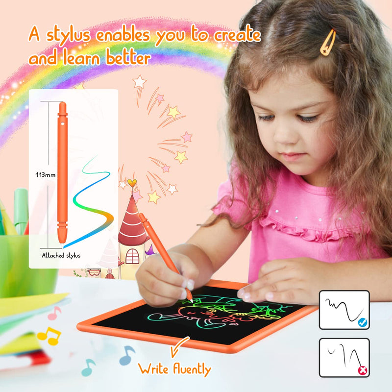  [AUSTRALIA] - LCD Writing Tablet Doodle Board, Colorful Drawing Pad, Electronic Drawing Tablet, Drawing Pads,Travel Gifts for Kids Ages 3 4 5 6 7 8 Year Old Girls Boys (10.5 inch, Orange+Pink) 10.5 inch Orange&Pink