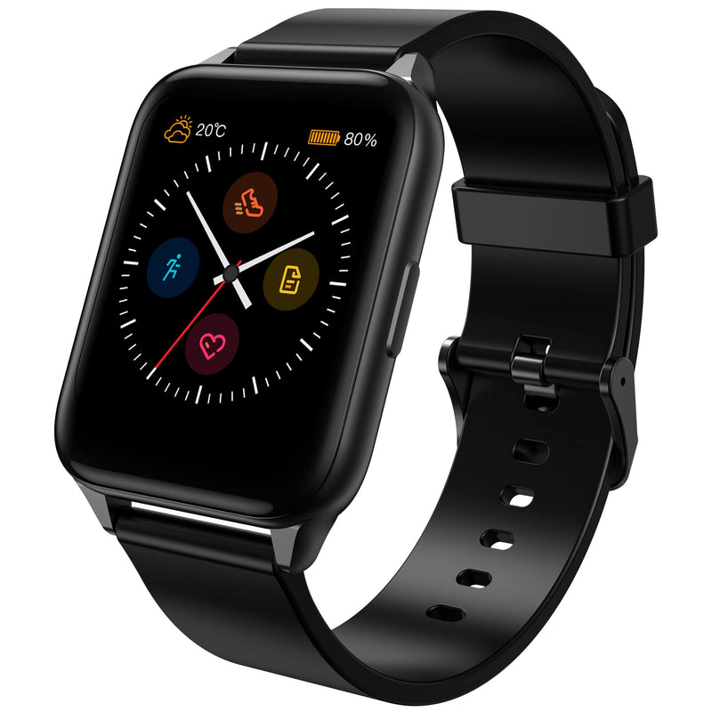  [AUSTRALIA] - Tranya Smart Watch, 1.69‘’ Full Touch Color Screen, 7-10 Days Battery Life, Android and iOS Compatible, IP68 Waterproof, Fitness Tracker, Heart Rate Monitor, TranyaGo Sports Watch Black