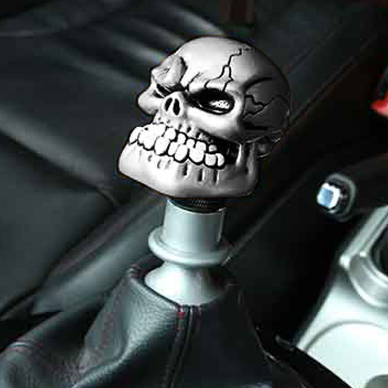  [AUSTRALIA] - Universal Car Manual Skull Silver Gear Stick Shift Knob Lever Shifter M8 M10 M12