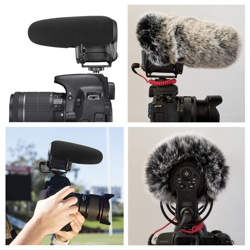  [AUSTRALIA] - SUNMON Videomic Pro+ Mic DeadCat Windscreen and Foam Cover, Indoor Outdoor Microphone Wind Muff for Rode Videomic Pro+ Camera Microphone（2 Pack） FurFoamKit