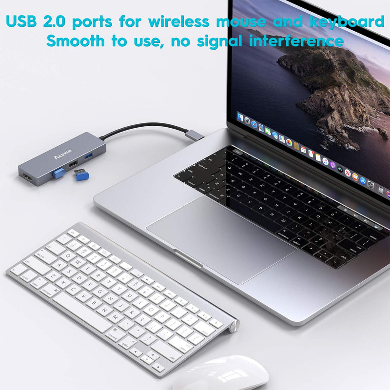 USB C Hub, Aceele USBC Multiport Adapter Dongle with 4K HDMI, 3 USB Ports for Thunderbolt 3 MacBook Pro Air 2020/2019, XPS 13, Type C Laptop - LeoForward Australia