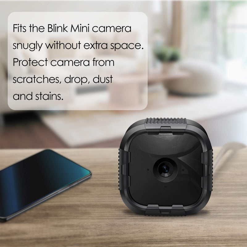  [AUSTRALIA] - Fintie Silicone Skin for Blink Mini Camera - [2 Pack] Premium Silicone Anti-Scratch and Anti-Dust Protective Camouflaged Case Cover for Blink Mini Indoor Smart Security Camera (Black) Black