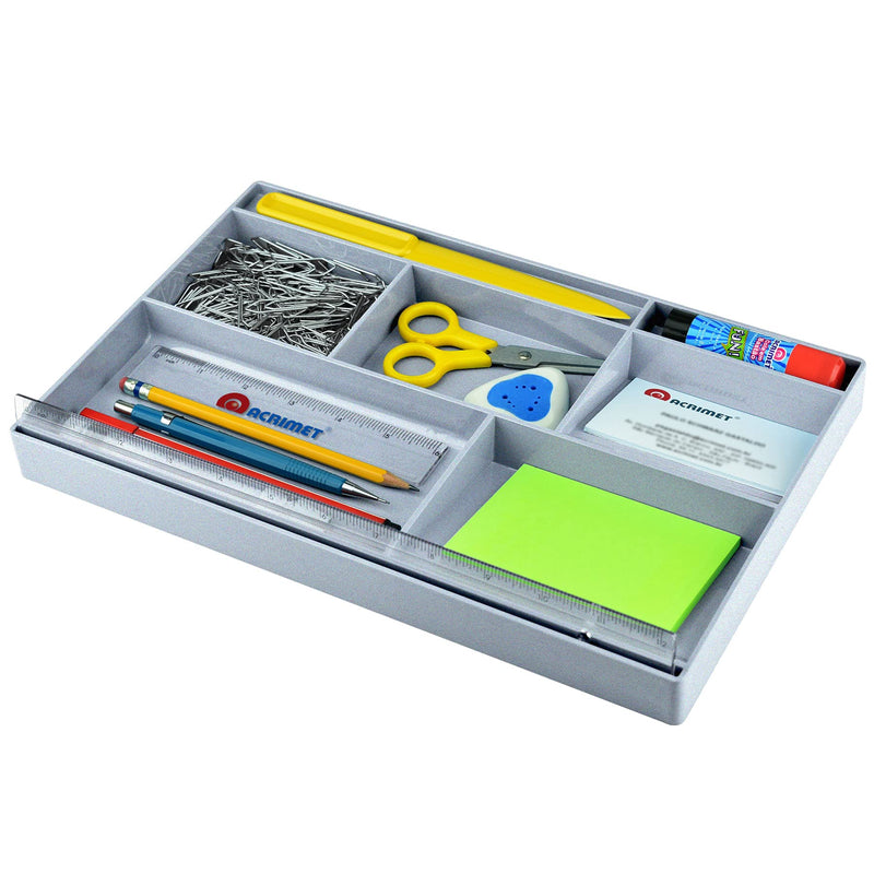 Acrimet Drawer Organizer Bin Multi-Purpose Storage for Desk Supplies and Accessories (Plastic) (Granite Color) Granite - LeoForward Australia
