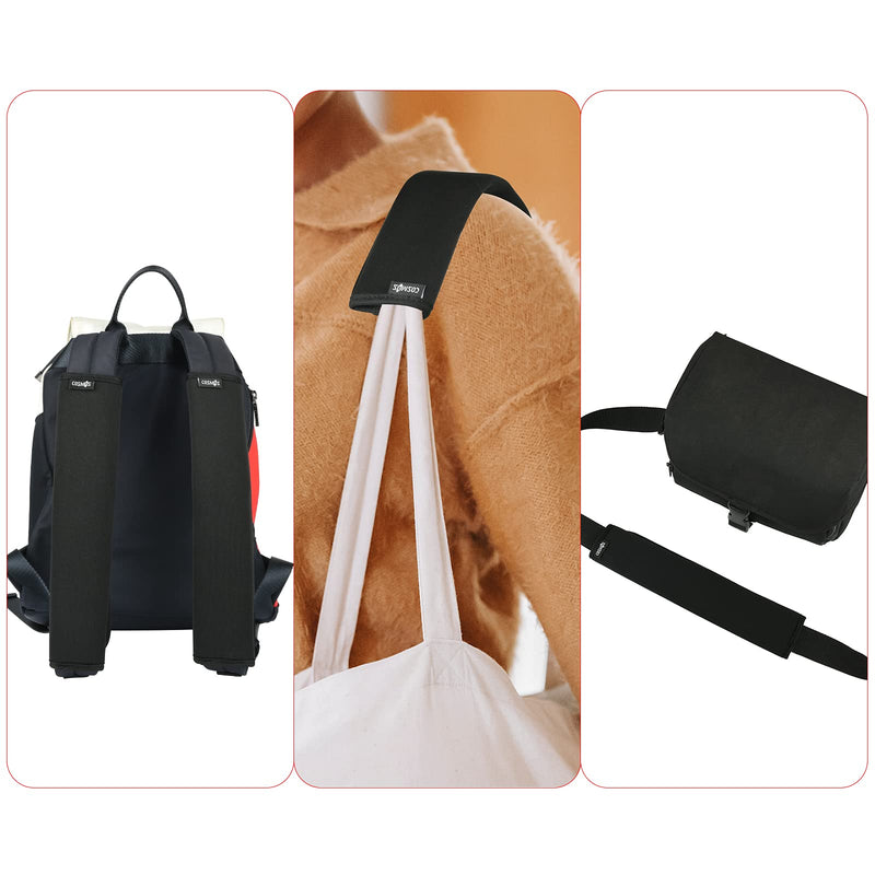  [AUSTRALIA] - COSMOS 2 PCS 12" Black Comfort Shoulder Strap Pads for Laptop Bag, Sport Bag, Travel Bag